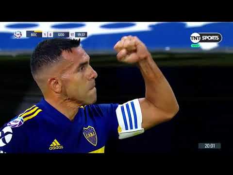 Boca Juniors 3 vs Godoy Cruz 0 / Gol de Tevez 18' 1T / Fecha 21 / Superliga Argentina 2019/20