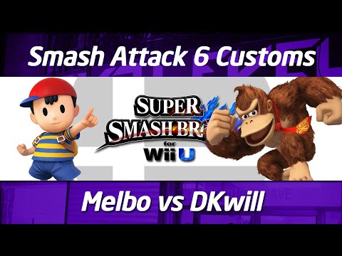 Smash Attack 6 - SSB4 Customs 1v1 - EP Melbo (Ness) vs iQHQ DA DKwill (Donkey Kong)