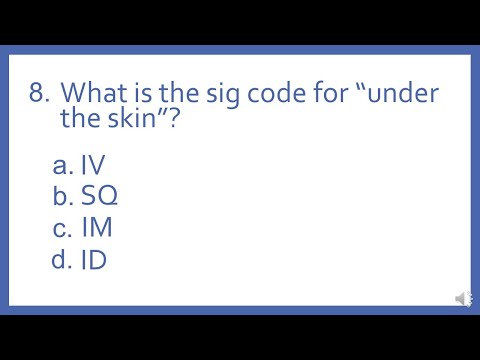 Pharmacy Abbreviations and Sig Codes PTCB Test Prep Question - What is sig code for under the skin?