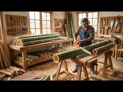 A 60-Year-Old Master Craftsman Designs and Builds a Unique Bamboo Sailboat by Hand