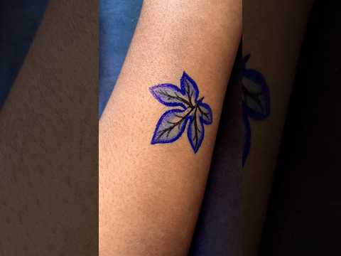 Blue leaf 🍁 tattoo art #shorts #tattoo #trending