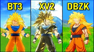 Goku - All Forms & Attacks | DBZ Kakarot vs DBXV2 vs Tenkaichi 3 [SSJ-SSJ2-SSJ3-KX20]
