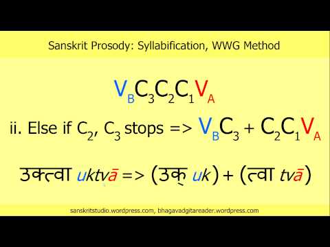 Sanskrit Prosody: Syllabification with the WWG Method
