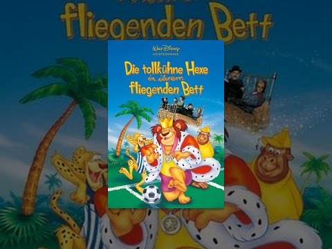 Die tollkühne Hexe in ihrem fliegenden Bett