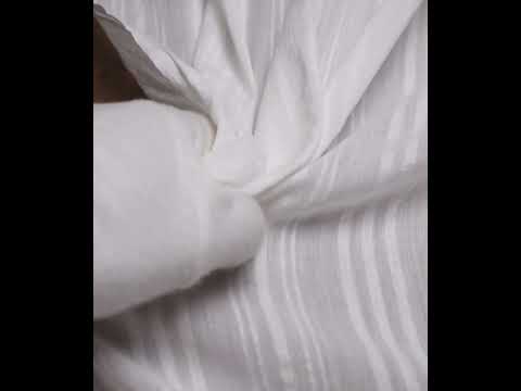 White Stripe Cotton 77 GSM Fabric - Bleached White & Dyeable G — video