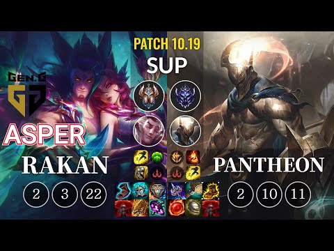 GEN Asper Rakan vs Pantheon Sup - KR Patch 10.19