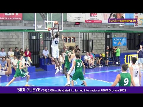SIDI GUEYE ('07) 2.06 m. Real Madrid. Mates y Tapones. Torneo U16M La Orotava 2022 #BasketCantera.TV