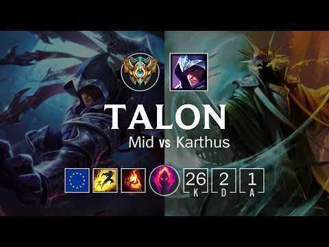 Talon Mid vs Karthus - EUW Master Patch 8.24
