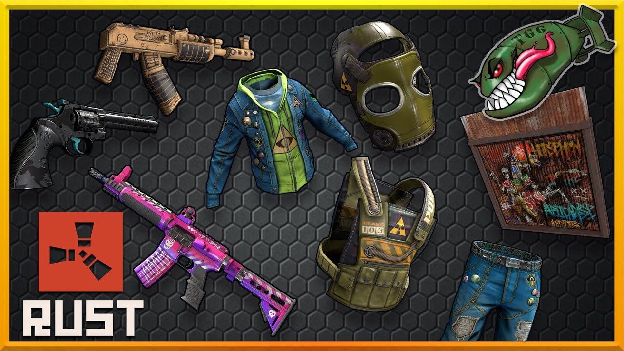 Rust Skins | Poison HQ, Cardboard AK, Conspiracy Nut Set, Stealth Python #169 (Rust Skin Preview)