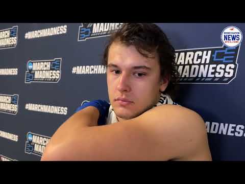 Tyson Degenhart speaks following Boise State's 75-67 NCAA Tournament loss to Northwestern
