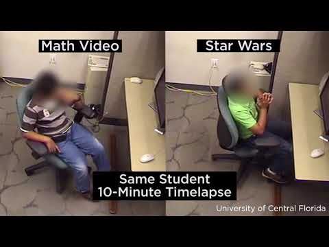 Here's A Time Lapse Of A Student With ADHD Watching A Math Instructional Video Versus Watching A Star Wars Video, And The Difference Is Stark