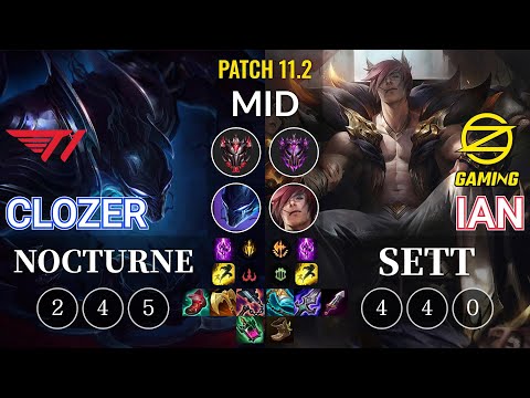 T1 Clozer Nocturne vs OZ Ian Sett Mid - KR Patch 11.2