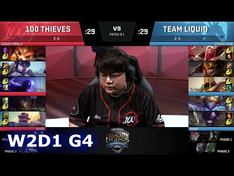 100 Thieves vs Team Liquid | Week 2 Day 1 of S8 NA LCS Spring 2018 | 100 vs TL W2D1 G4