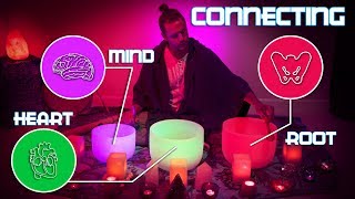 Root, Heart &amp; Mind Chakra Connection - Singing Bowls (No Talking) Sleep Music | Meditation | Study
