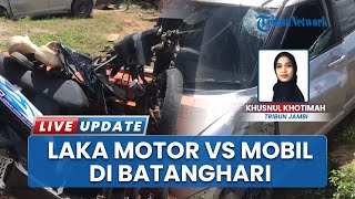Adu Banteng Mobil vs Motor di Batanghari, Melaju dari Arah Berlawanan, Dua Emak-emak Terkapar