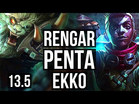 RENGAR vs EKKO (JNG) | Penta, 68% winrate, Dominating | KR Master | 13.5