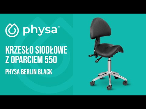 Video - Outlet Krzesło siodłowe z oparciem 550 - 690 mm - 150 kg - czarne
