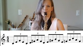 Estudando ESCALAS: Parte 2 - EXERCÍCIOS / AULA DE SOPROS (saxofone, clarinete, flauta doce)