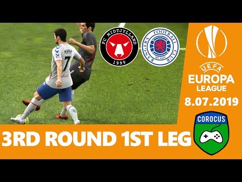 FC Midtjylland vs Rangers | UEFA Europa League 3rd Qualifying Round | PES 2019