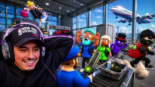 A SEGURANÇA DO AEROPORTO VIROU UMA BAGUNÇA COM O CORINGA E OS AMIGOS