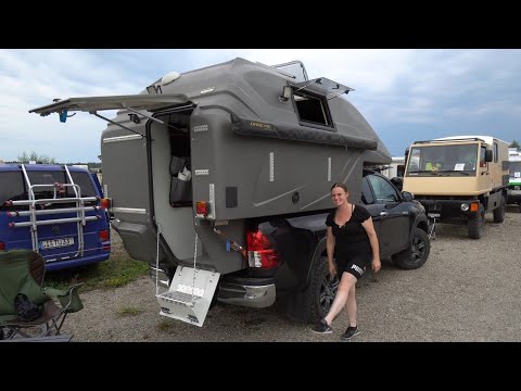 Sensational fiberglass monocock camper for cheap money! Swiss woman is ultrahappy!