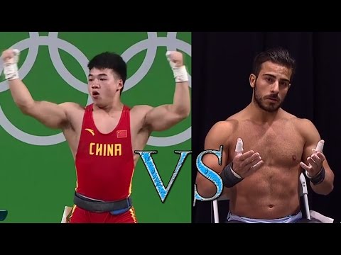 (Rio) Tian vs Rostami (85kg) Olympic Weightlifting 2016 (+World Record!)