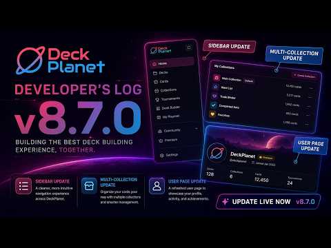 Deckplanet Dev Update 8.7 | New Sidebar, Collection Lists & User Profiles