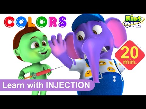 ANIMALS Gets Injections in the Bottom by BABY HULK | Play & Learn COLORS with Animals for Children