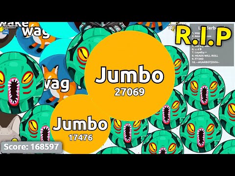 Agar.io 168,597 Score FAIL - EPIC SOLO AGARIO GAMEPLAY