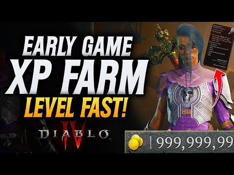 Diablo 4 Fast SOLO EARLY Game XP Farm! AFTER PATCH! Fast MAX Level! Farm Gold And Legendary LOOT!