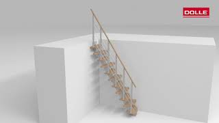 DOLLE BERLIN schody do 315 cm, 13 nášlapů, zábradlí SHAPE 6