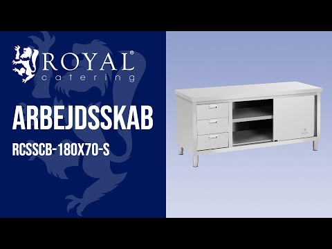 Produktvideo - Stålskab - arbejdsskab med skuffer - ECO - 180 x 70 cm - 600 kg - Royal Catering