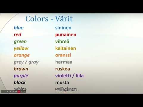 Learn Finnish! Lesson 7: Colors - Värit in burmese