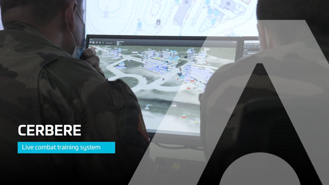 Thales CERBERE live combat training system in use during a large-scale tactical exercise, one of the fielded simulation platforms that Thales brings to the partnership.