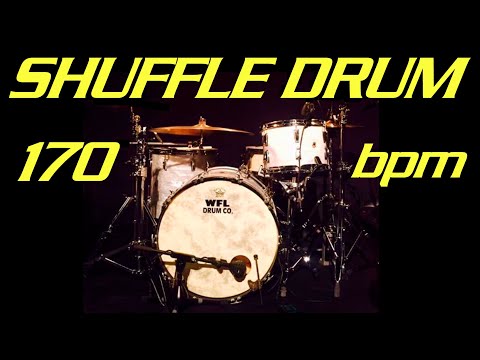 Shuffle Drum 170 bpm. Drum Track for Blues or Booguie. Shuffle Drum Beat. Swing Drum.