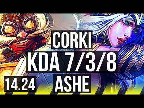 CORKI & Lulu vs ASHE & Braum (ADC) | 7/3/8 | KR Diamond | 14.24