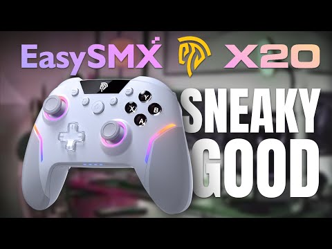 EasySMX X20 Wireless Gaming Controller with RGB Backlit, 2-Stage Hall Effect Sticks, 1000Hz Polling Rate, 6-Axis Gyro on Multi-Platform, Mech Buttons- Compatible with PC/Switch/Steam/Android video review thumbnail