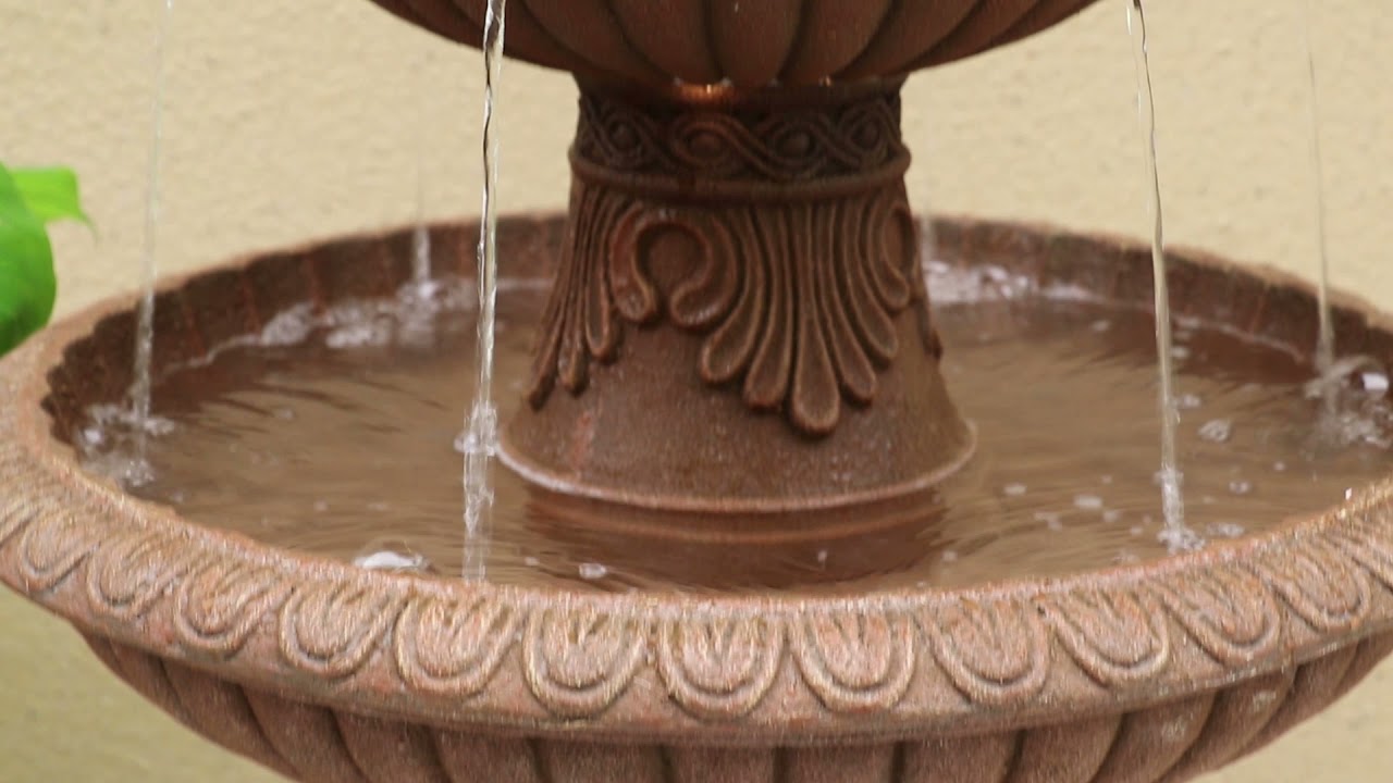 Video 1 Watch A Video About the Noir Three Tier Faux Stone LED Outdoor Fountain