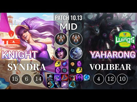 TES knight Syndra vs JAG Yaharong Volibear Mid - KR Patch 10.13