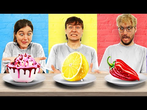 EXTREMELY SWEET vs SOUR vs HOT food! 🍬🍋🌶