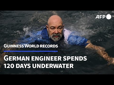 Video Thumbnail: German sets world record for longest time spent underwater | AFP