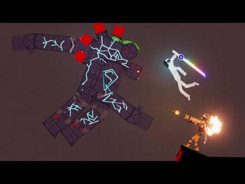 Metal Golem vs Dubstep Robot vs Super Droids in Destructible Zone - People Playground 1.21.3