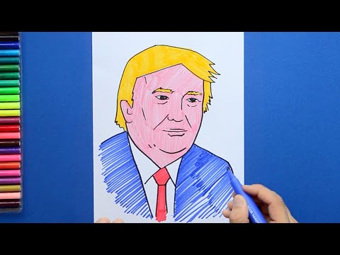 How to draw President Donald Trump