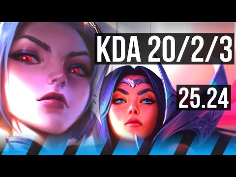 AKALI vs IRELIA (MID) | Good KDA: 20/2/3 | KR Master | 25.24