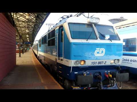 Seria 151 007 ČD z  pociągiem Rx 612 Svatava relacji Praha hl. n. - Cheb 14.08.2018 4K