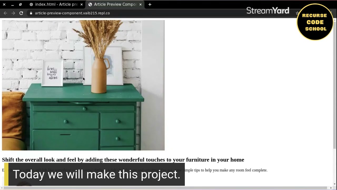 Article preview component  | Web Dev Projects  | Recurse Code School