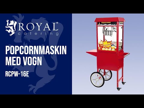 video - Popcornmaskin med vogn - rød