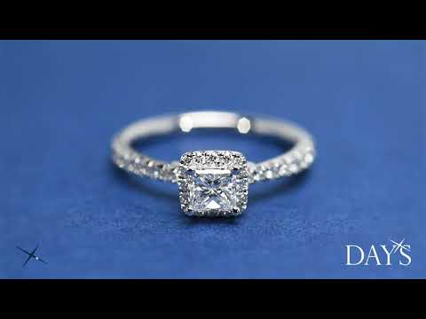Northern Star Princess Cut Diamond Halo Engagement Ring (3/4ct tw)