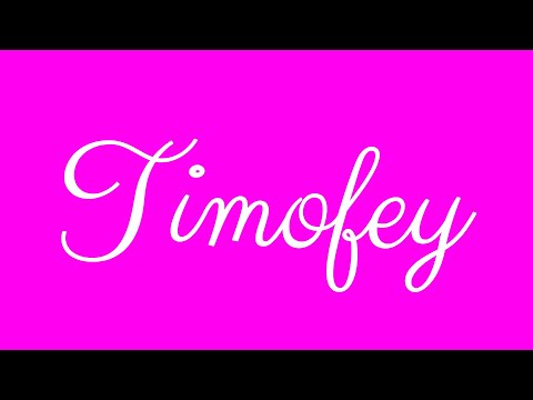 Learn how to Sign the Name Timofey Stylishly in Cursive Writing