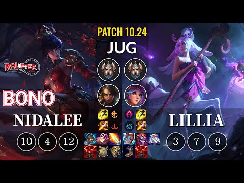 KT Bono Nidalee vs Lillia Jungle - KR Patch 10.24